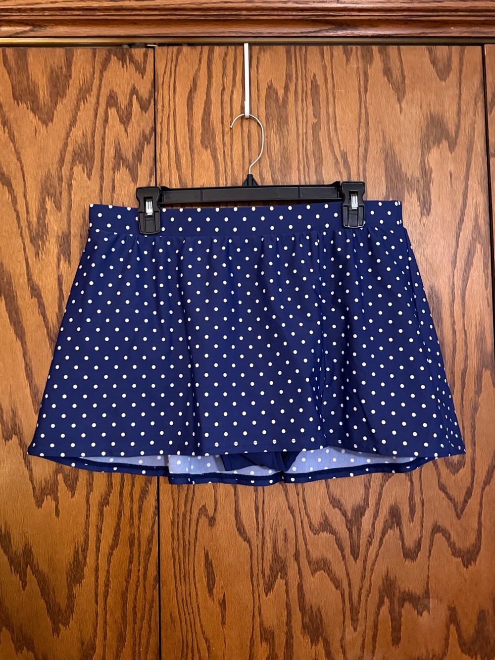 Talbots Miraclesuit NWT Navy White Polka Dot Swim Skirt Bottom Size 14
